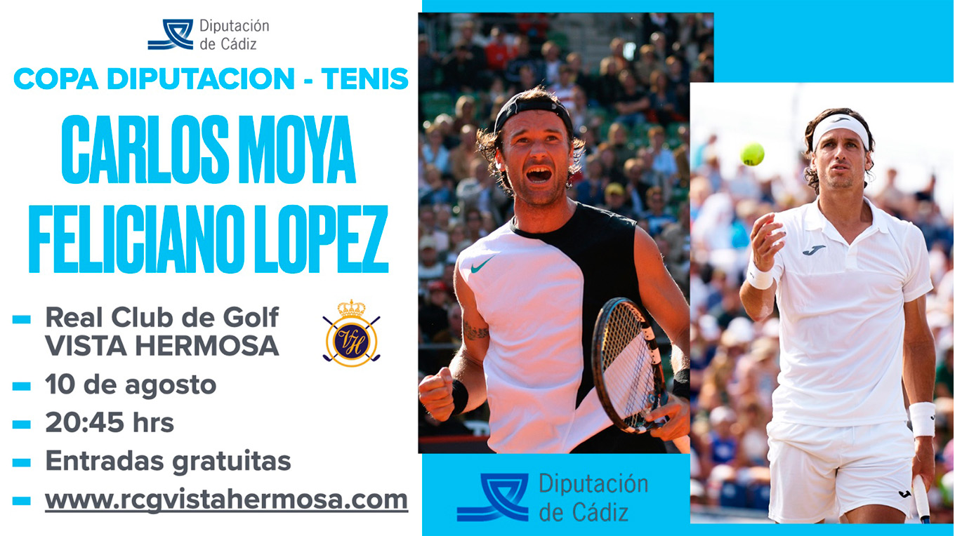 Copa Diputación de Cádiz. Exhibición de tenis entre Carlos Moyá y Feliciano López