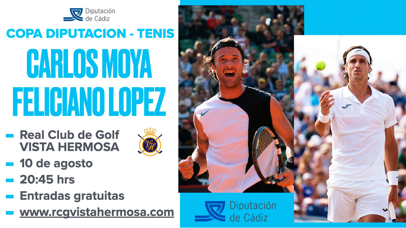 Copa Diputación de Cádiz. Exhibición de tenis entre Carlos Moyá y Feliciano López